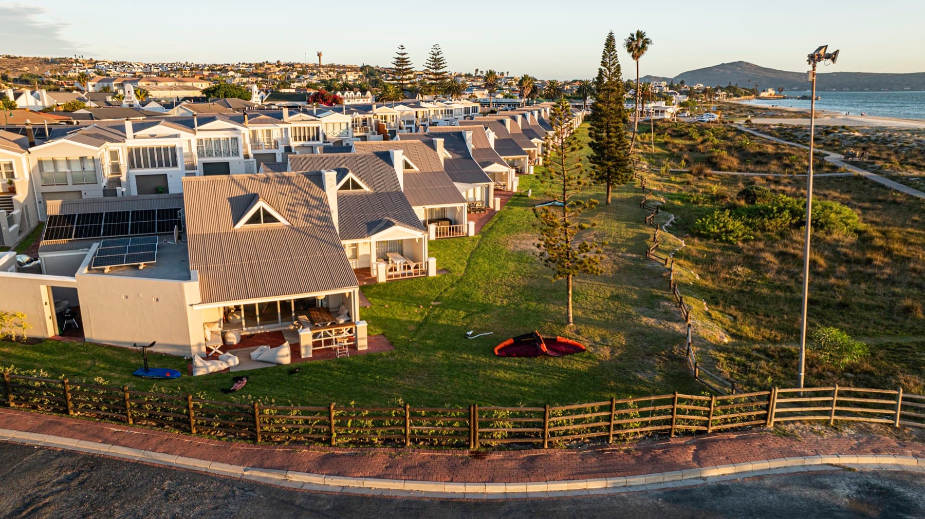 Beachside homes along the Langebaan beachfront road