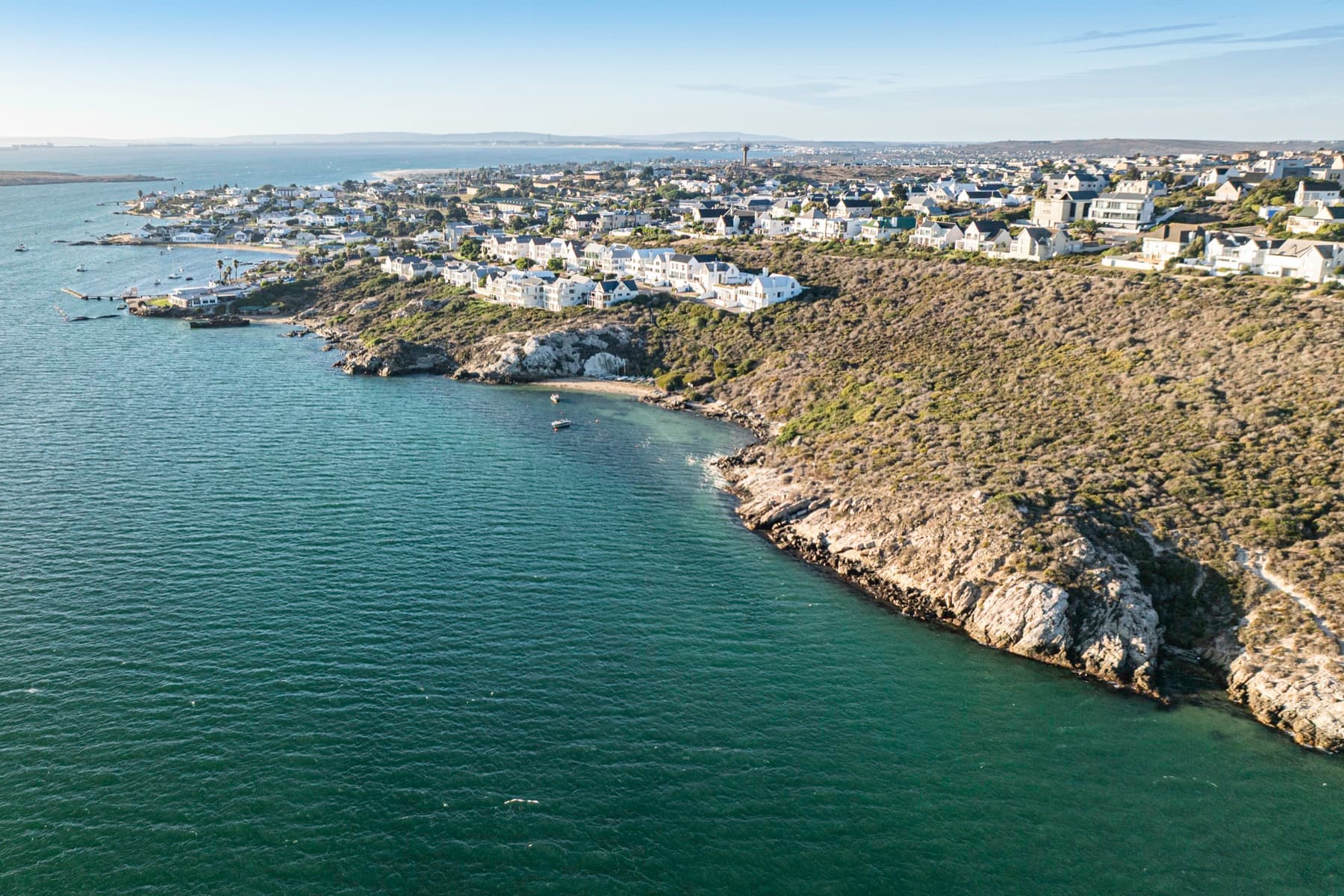 Rocky cliffs and hidden cove on the Langebaan coastline